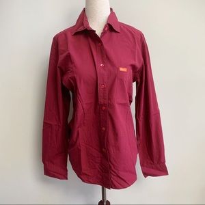 Faconnable Dark Red Button Up